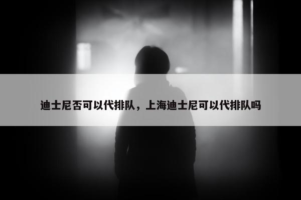 迪士尼否可以代排队，上海迪士尼可以代排队吗