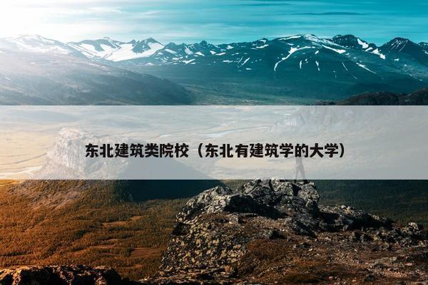 东北建筑类院校（东北有建筑学的大学）