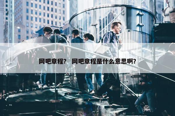 网吧章程？ 网吧章程是什么意思啊？
