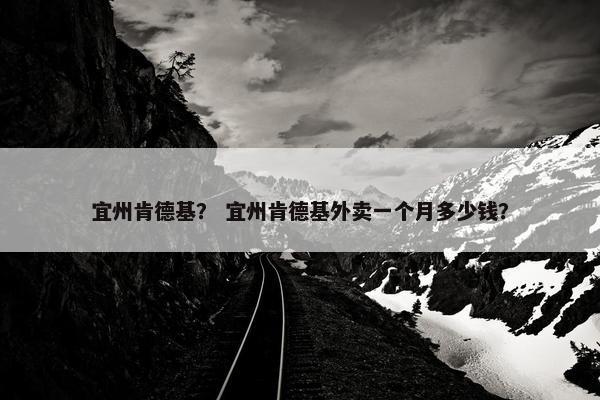 宜州肯德基？ 宜州肯德基外卖一个月多少钱？