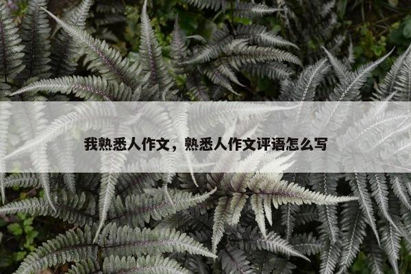 我熟悉人作文，熟悉人作文评语怎么写