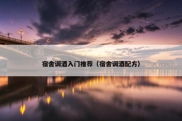 宿舍调酒入门推荐（宿舍调酒配方）