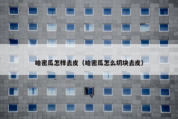 哈密瓜怎样去皮（哈密瓜怎么切块去皮）