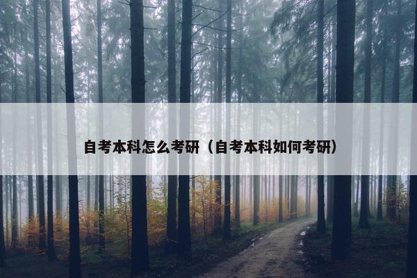 自考本科怎么考研（自考本科如何考研）