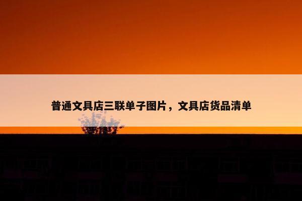 普通文具店三联单子图片，文具店货品清单
