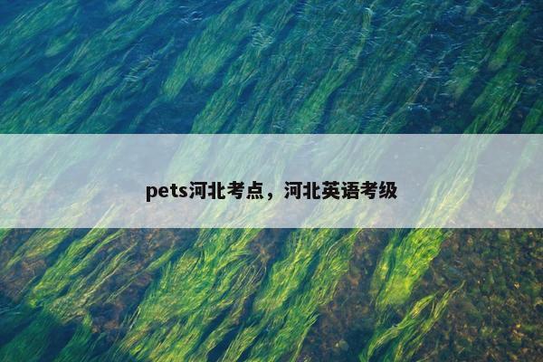 pets河北考点，河北英语考级