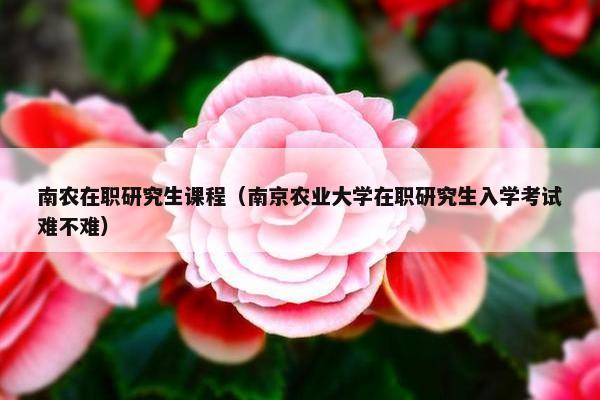 南农在职研究生课程（南京农业大学在职研究生入学考试难不难）