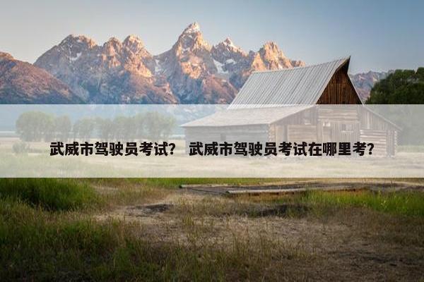 武威市驾驶员考试？ 武威市驾驶员考试在哪里考？