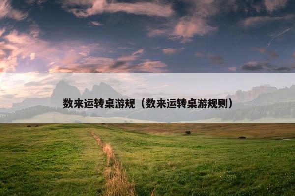 数来运转桌游规（数来运转桌游规则）