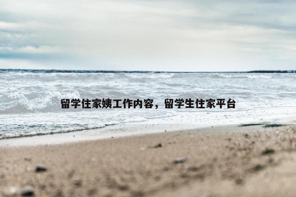 留学住家姨工作内容，留学生住家平台