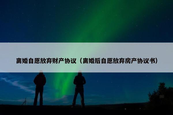 离婚自愿放弃财产协议（离婚后自愿放弃房产协议书）