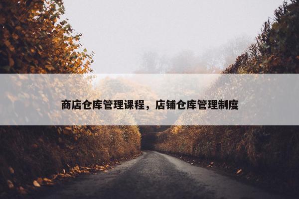 商店仓库管理课程，店铺仓库管理制度
