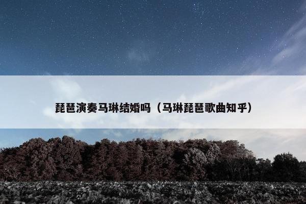 琵琶演奏马琳结婚吗（马琳琵琶歌曲知乎）