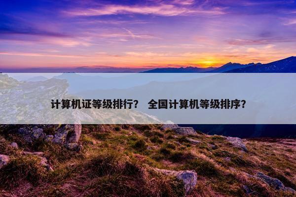 计算机证等级排行？ 全国计算机等级排序？