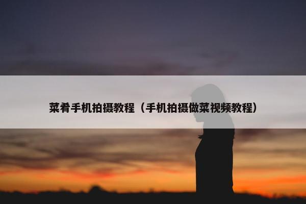 菜肴手机拍摄教程（手机拍摄做菜视频教程）