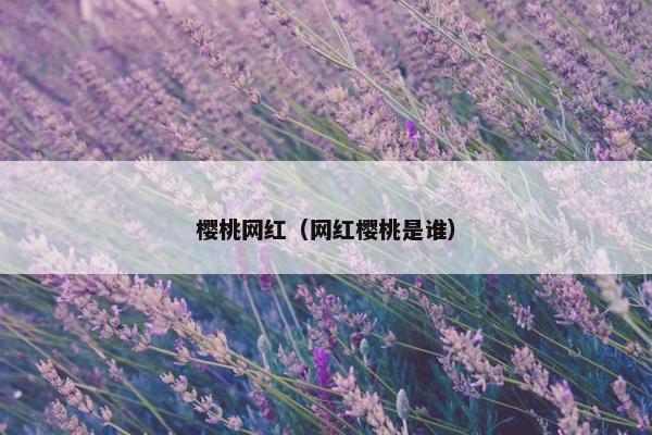 樱桃网红（网红樱桃是谁）