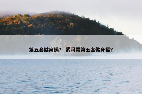 第五套健身操？ 武阿哥第五套健身操？