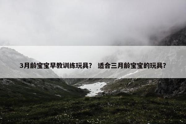 3月龄宝宝早教训练玩具？ 适合三月龄宝宝的玩具？