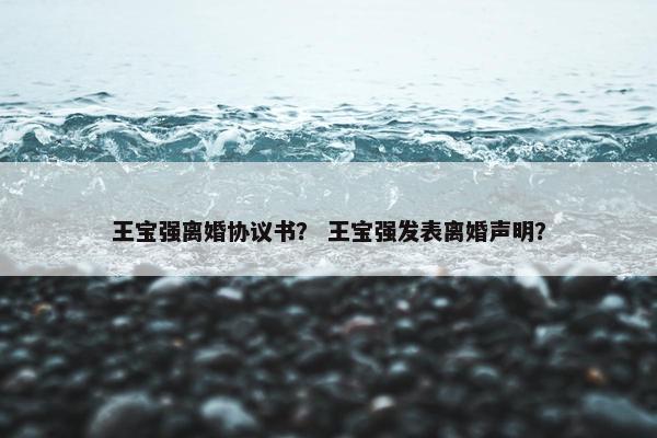 王宝强离婚协议书？ 王宝强发表离婚声明？