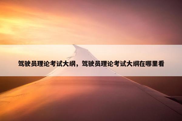 驾驶员理论考试大纲，驾驶员理论考试大纲在哪里看