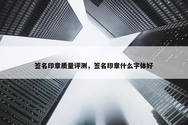 签名印章质量评测，签名印章什么字体好