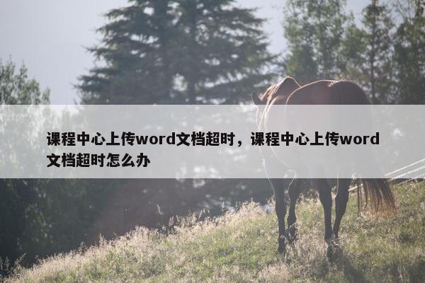 课程中心上传word文档超时，课程中心上传word文档超时怎么办