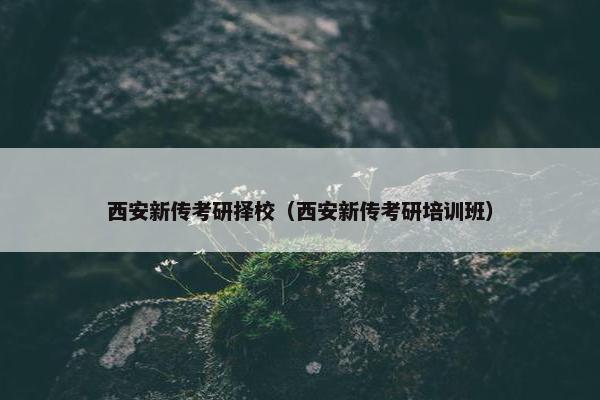 西安新传考研择校（西安新传考研培训班）