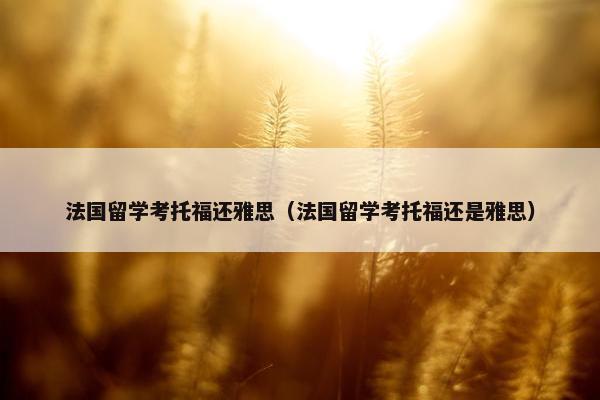 法国留学考托福还雅思（法国留学考托福还是雅思）
