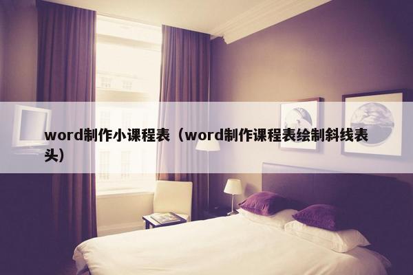word制作小课程表（word制作课程表绘制斜线表头）