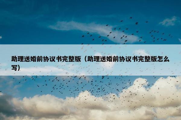 助理送婚前协议书完整版（助理送婚前协议书完整版怎么写）