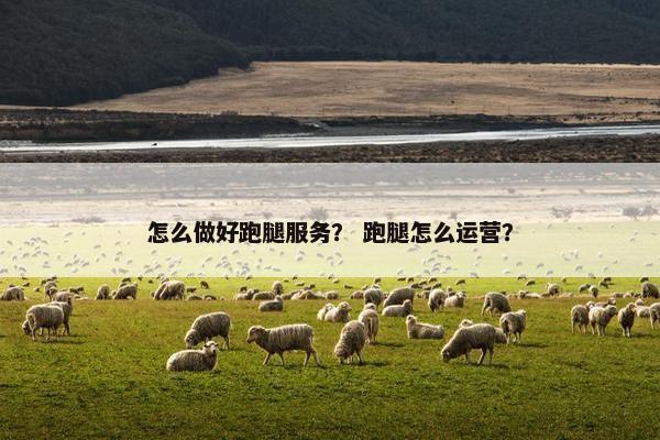 怎么做好跑腿服务？ 跑腿怎么运营？