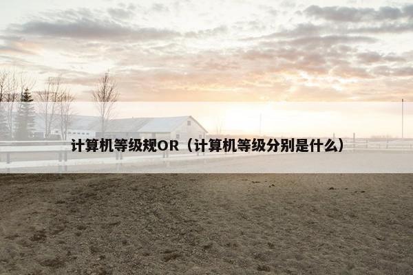 计算机等级规OR（计算机等级分别是什么）