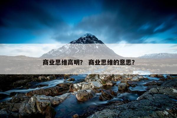商业思维高明？ 商业思维的意思？
