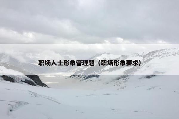 职场人士形象管理题（职场形象要求）