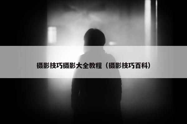 摄影技巧摄影大全教程（摄影技巧百科）
