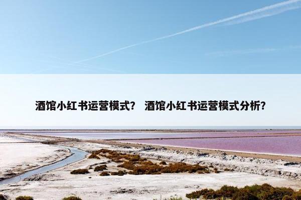 酒馆小红书运营模式？ 酒馆小红书运营模式分析？