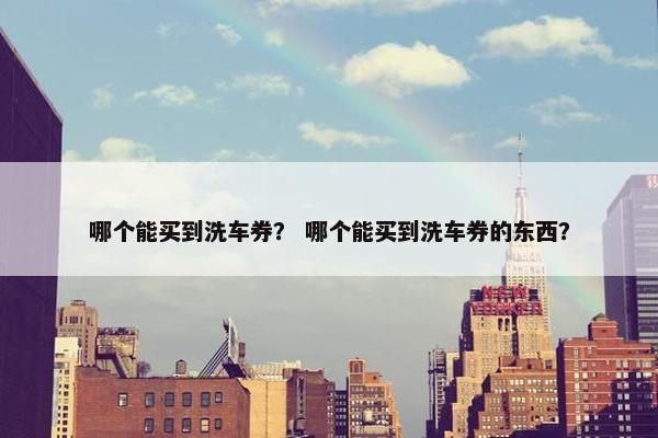 哪个能买到洗车券？ 哪个能买到洗车券的东西？