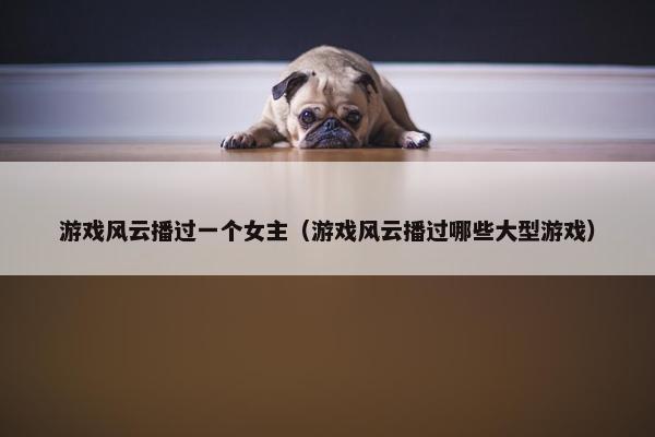 游戏风云播过一个女主（游戏风云播过哪些大型游戏）