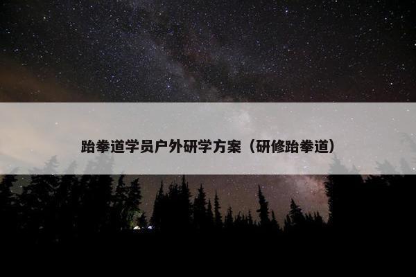 跆拳道学员户外研学方案（研修跆拳道）