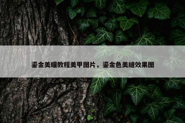 鎏金美瞳教程美甲图片，鎏金色美缝效果图