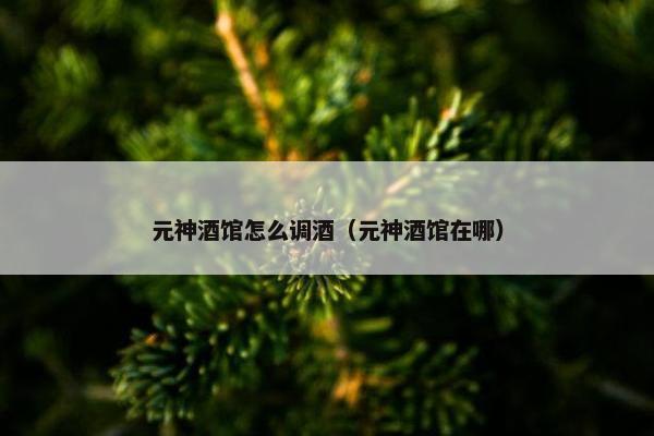 元神酒馆怎么调酒（元神酒馆在哪）