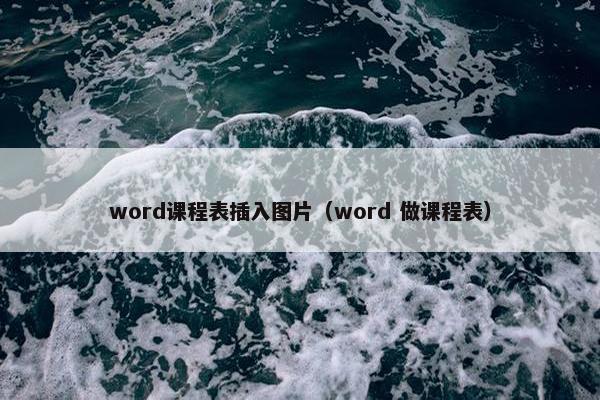 word课程表插入图片（word 做课程表）