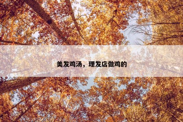 美发鸡汤，理发店做鸡的