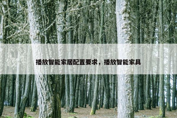 播放智能家居配置要求，播放智能家具