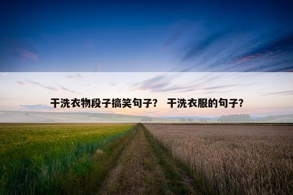 干洗衣物段子搞笑句子？ 干洗衣服的句子？