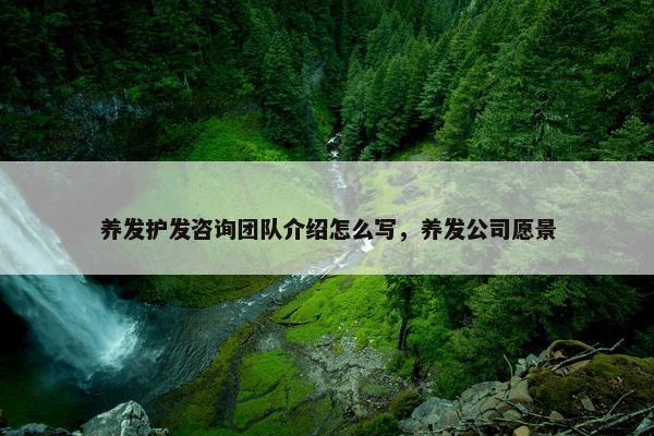 养发护发咨询团队介绍怎么写，养发公司愿景