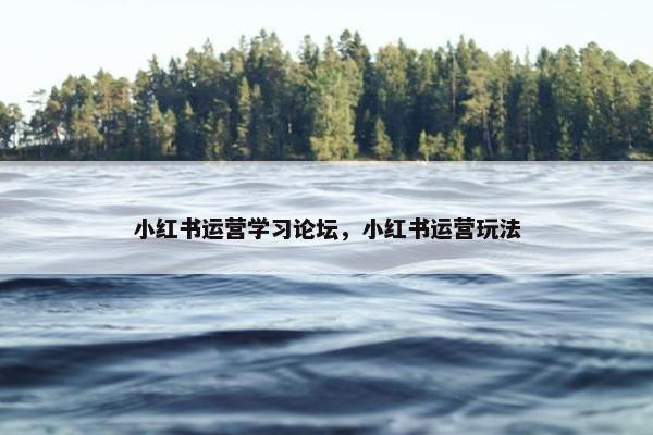 小红书运营学习论坛，小红书运营玩法