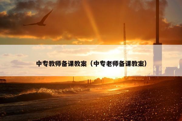 中专教师备课教案（中专老师备课教案）