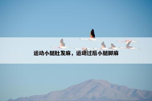 运动小腿肚发麻，运动过后小腿脚麻