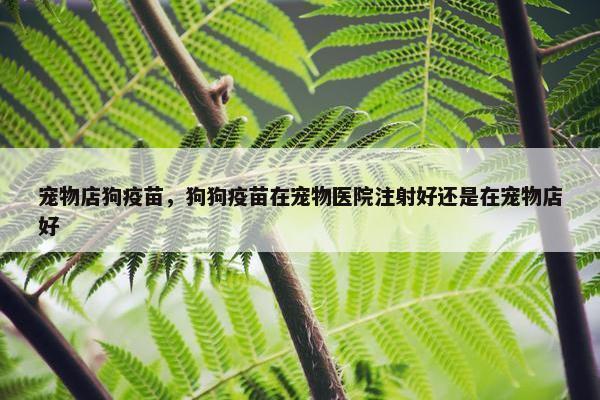 宠物店狗疫苗，狗狗疫苗在宠物医院注射好还是在宠物店好